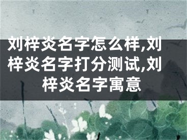 刘梓炎名字怎么样,刘梓炎名字打分测试,刘梓炎名字寓意