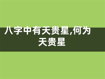 八字中有天贵星,何为天贵星