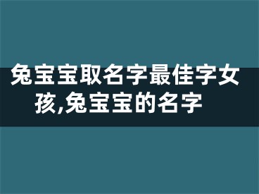 兔宝宝取名字最佳字女孩,兔宝宝的名字