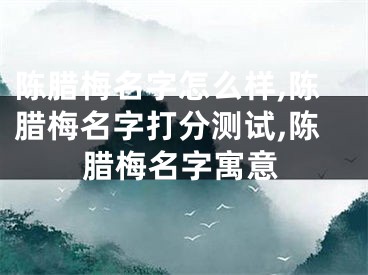 陈腊梅名字怎么样,陈腊梅名字打分测试,陈腊梅名字寓意
