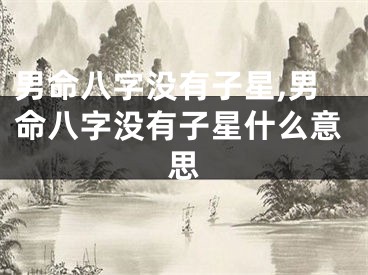 男命八字没有子星,男命八字没有子星什么意思