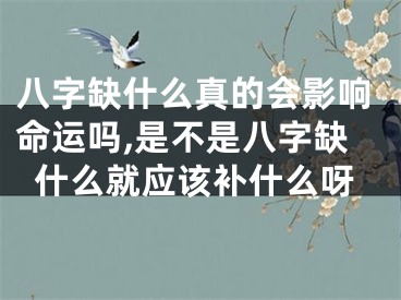 八字缺什么真的会影响命运吗,是不是八字缺什么就应该补什么呀