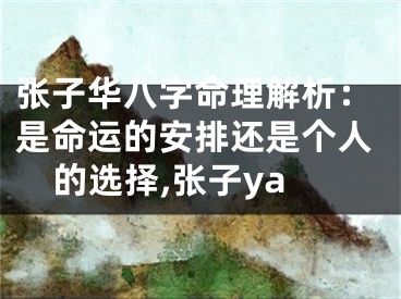 张子华八字命理解析：是命运的安排还是个人的选择,张子ya