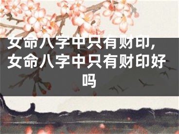 女命八字中只有财印,女命八字中只有财印好吗