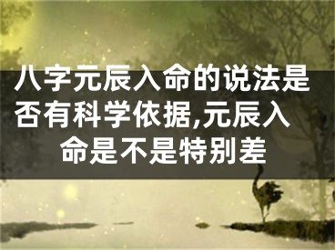 八字元辰入命的说法是否有科学依据,元辰入命是不是特别差