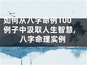 如何从八字命例100例子中汲取人生智慧,八字命理实例