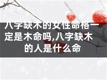 八字缺木的女性命格一定是木命吗,八字缺木的人是什么命