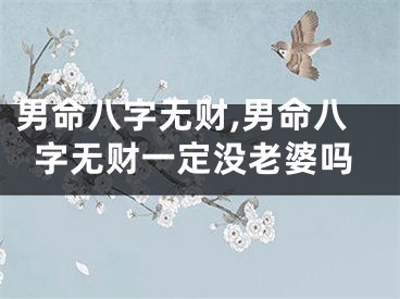 男命八字无财,男命八字无财一定没老婆吗