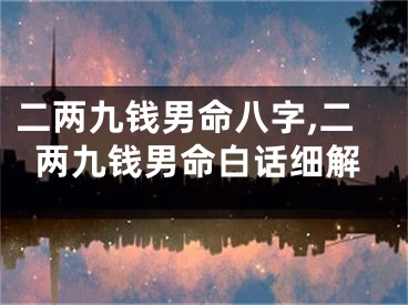 二两九钱男命八字,二两九钱男命白话细解