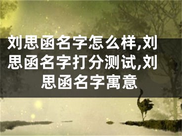 刘思函名字怎么样,刘思函名字打分测试,刘思函名字寓意