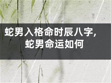 蛇男入格命时辰八字,蛇男命运如何