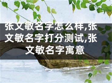 张文敏名字怎么样,张文敏名字打分测试,张文敏名字寓意