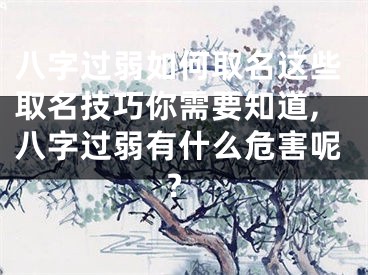 八字过弱如何取名这些取名技巧你需要知道,八字过弱有什么危害呢?