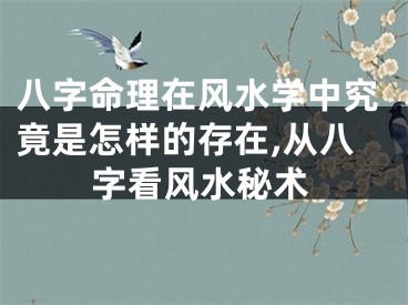 八字命理在风水学中究竟是怎样的存在,从八字看风水秘术