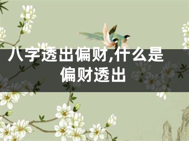 八字透出偏财,什么是偏财透出