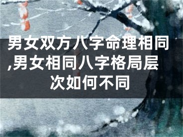 男女双方八字命理相同,男女相同八字格局层次如何不同