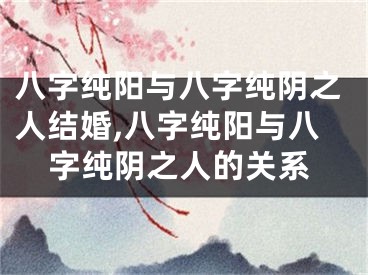 八字纯阳与八字纯阴之人结婚,八字纯阳与八字纯阴之人的关系