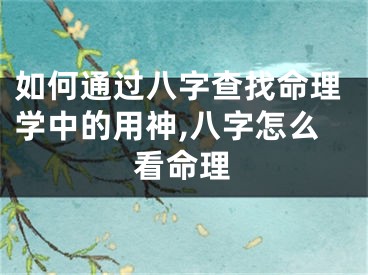 如何通过八字查找命理学中的用神,八字怎么看命理