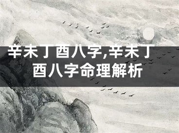 辛未丁酉八字,辛未丁酉八字命理解析
