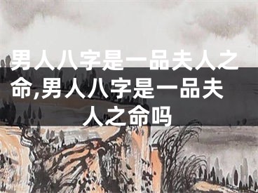 男人八字是一品夫人之命,男人八字是一品夫人之命吗