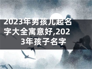 2023年男孩儿起名字大全寓意好,2023年孩子名字