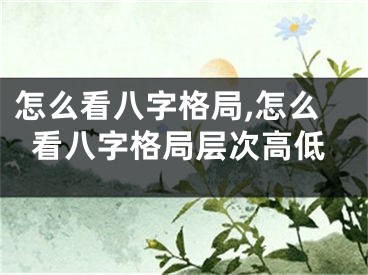 怎么看八字格局,怎么看八字格局层次高低