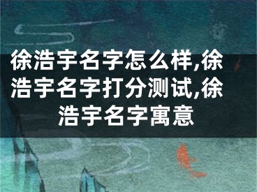 徐浩宇名字怎么样,徐浩宇名字打分测试,徐浩宇名字寓意