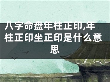 八字命盘年柱正印,年柱正印坐正印是什么意思