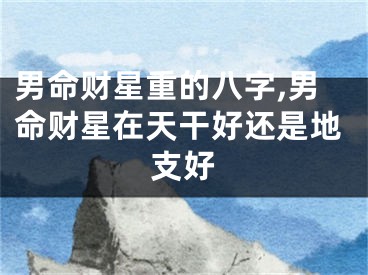 男命财星重的八字,男命财星在天干好还是地支好
