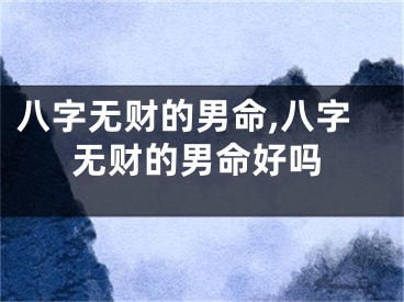八字无财的男命,八字无财的男命好吗