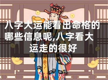 八字大运能看出命格的哪些信息呢,八字看大运走的很好