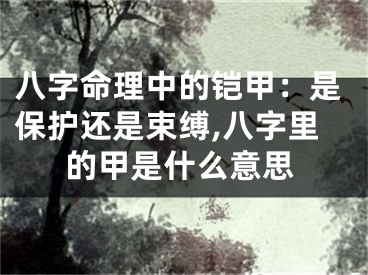 八字命理中的铠甲：是保护还是束缚,八字里的甲是什么意思