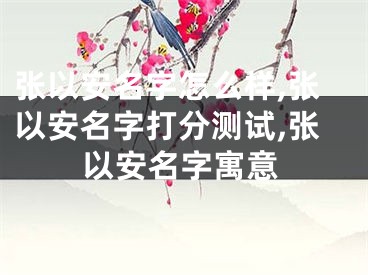 张以安名字怎么样,张以安名字打分测试,张以安名字寓意