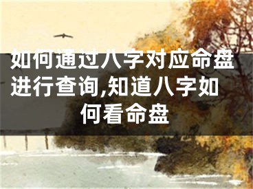 如何通过八字对应命盘进行查询,知道八字如何看命盘