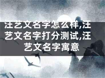 汪艺文名字怎么样,汪艺文名字打分测试,汪艺文名字寓意