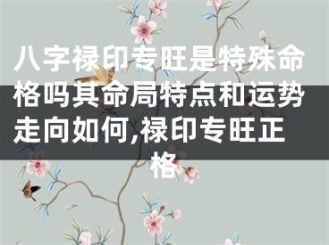 八字禄印专旺是特殊命格吗其命局特点和运势走向如何,禄印专旺正格