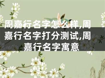 周嘉行名字怎么样,周嘉行名字打分测试,周嘉行名字寓意