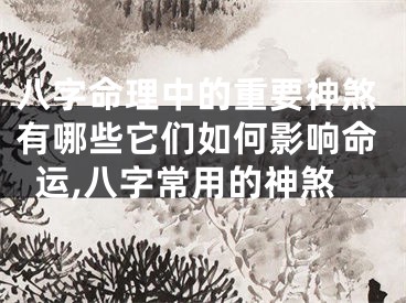 八字命理中的重要神煞有哪些它们如何影响命运,八字常用的神煞