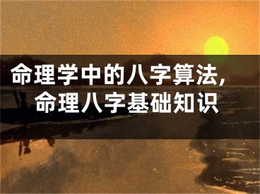 命理学中的八字算法,命理八字基础知识