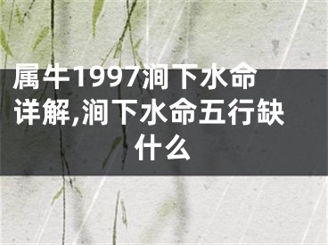 属牛1997涧下水命详解,涧下水命五行缺什么