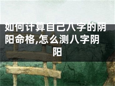 如何计算自己八字的阴阳命格,怎么测八字阴阳