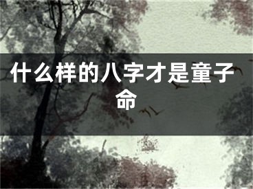 什么样的八字才是童子命
