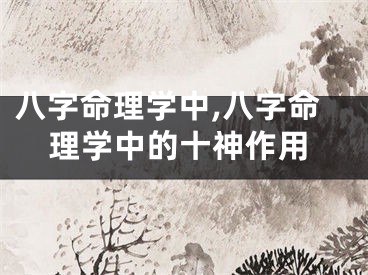 八字命理学中,八字命理学中的十神作用