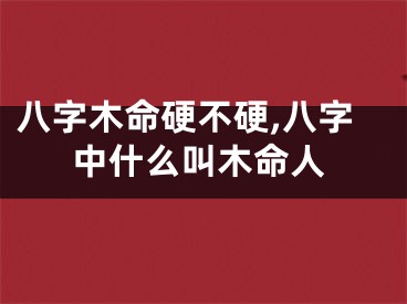 八字木命硬不硬,八字中什么叫木命人
