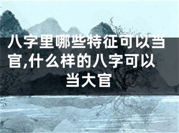 八字里哪些特征可以当官,什么样的八字可以当大官