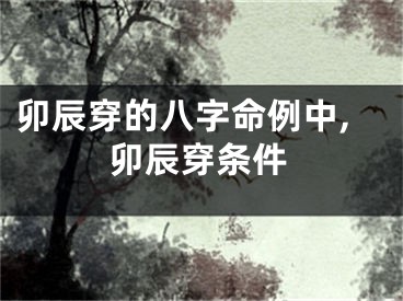 卯辰穿的八字命例中,卯辰穿条件