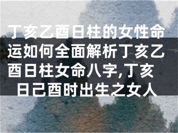 丁亥乙酉日柱的女性命运如何全面解析丁亥乙酉日柱女命八字,丁亥日己酉时出生之女人