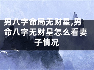 男八字命局无财星,男命八字无财星怎么看妻子情况