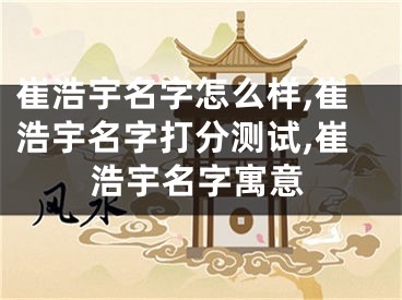 崔浩宇名字怎么样,崔浩宇名字打分测试,崔浩宇名字寓意
