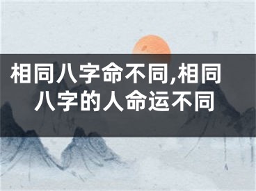 相同八字命不同,相同八字的人命运不同